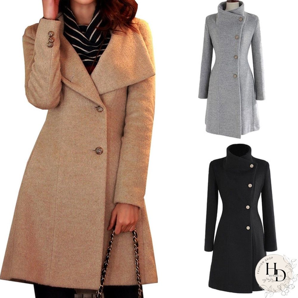 Winter  Wool Trench Coats Belted Coat For Women