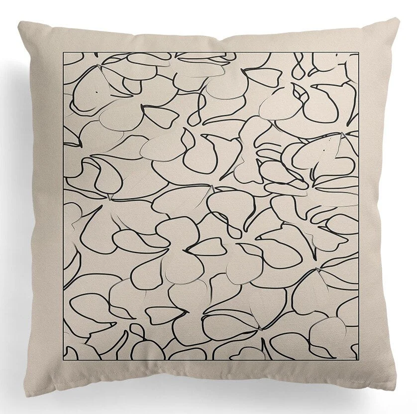 INS Nordic Black And White Abstract Geometric Cushion Cover Velvet Throw Pillowcase Bed Sofa Car Modern Home Decor Pillow Covers