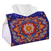 (24cm)Diamond Art Tissue Box Cover DIY PU Desktop Organizer Large(Mandala)