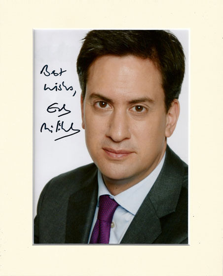 ED MILIBAND LABOUR PARTY PP 8x10 MOUNTED SIGNED AUTOGRAPH Photo Poster painting SECRET SANTA