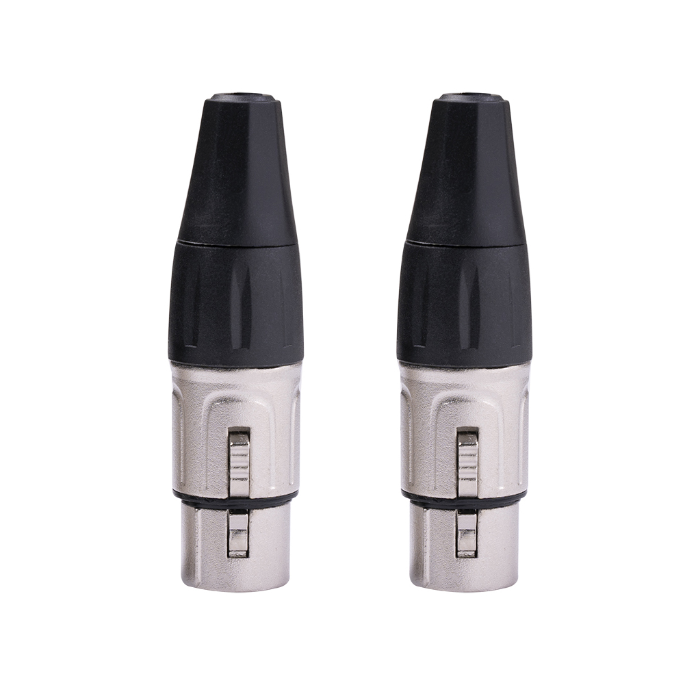 

Silver Plated Canon XLR Audio Cable Plug DIY Solder Adapter (2Female Black), 501 Original