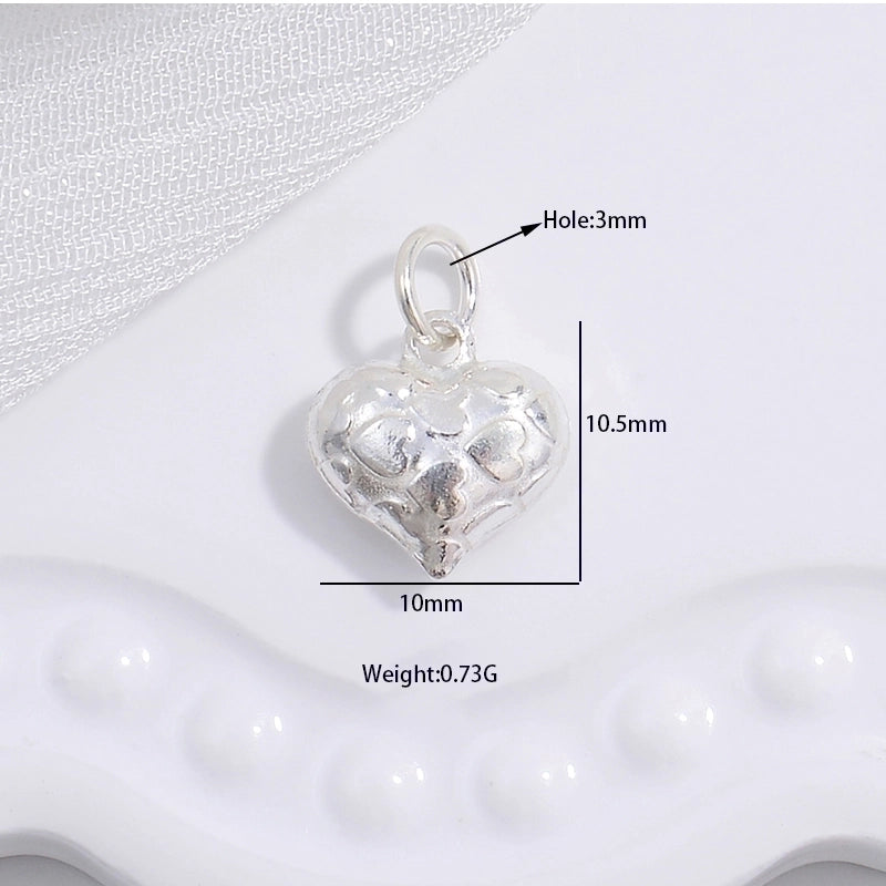 1 Piece 925 Sterling Silver Heart Shape Pendant
