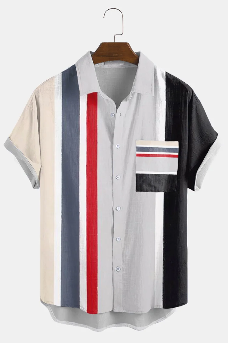 Tiboyz Fashion Contrast Short Sleeve Shirt