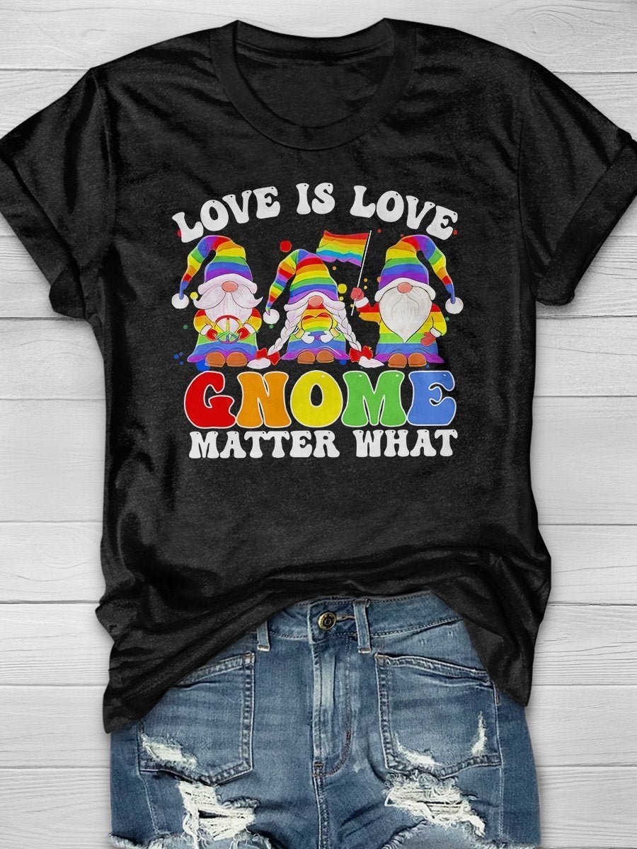 Love Is Love Print Short Sleeve T-shirt