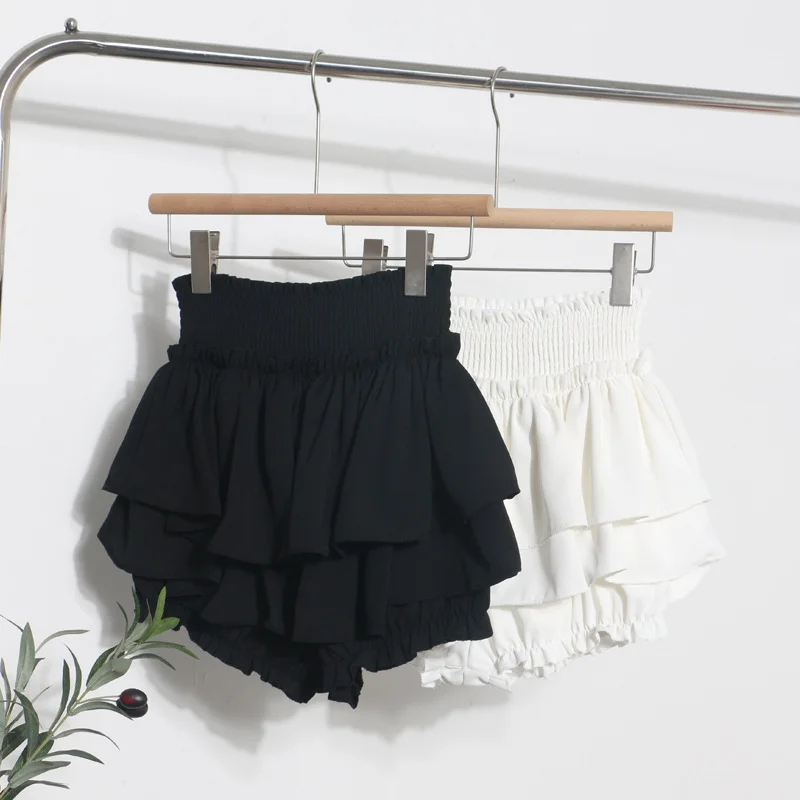 Uveng The Real Shot Of The Ballet Style White Fluffy Half Skirt Woman Loose High Waist Cake Skirt A Word Super Short Skirt 8879