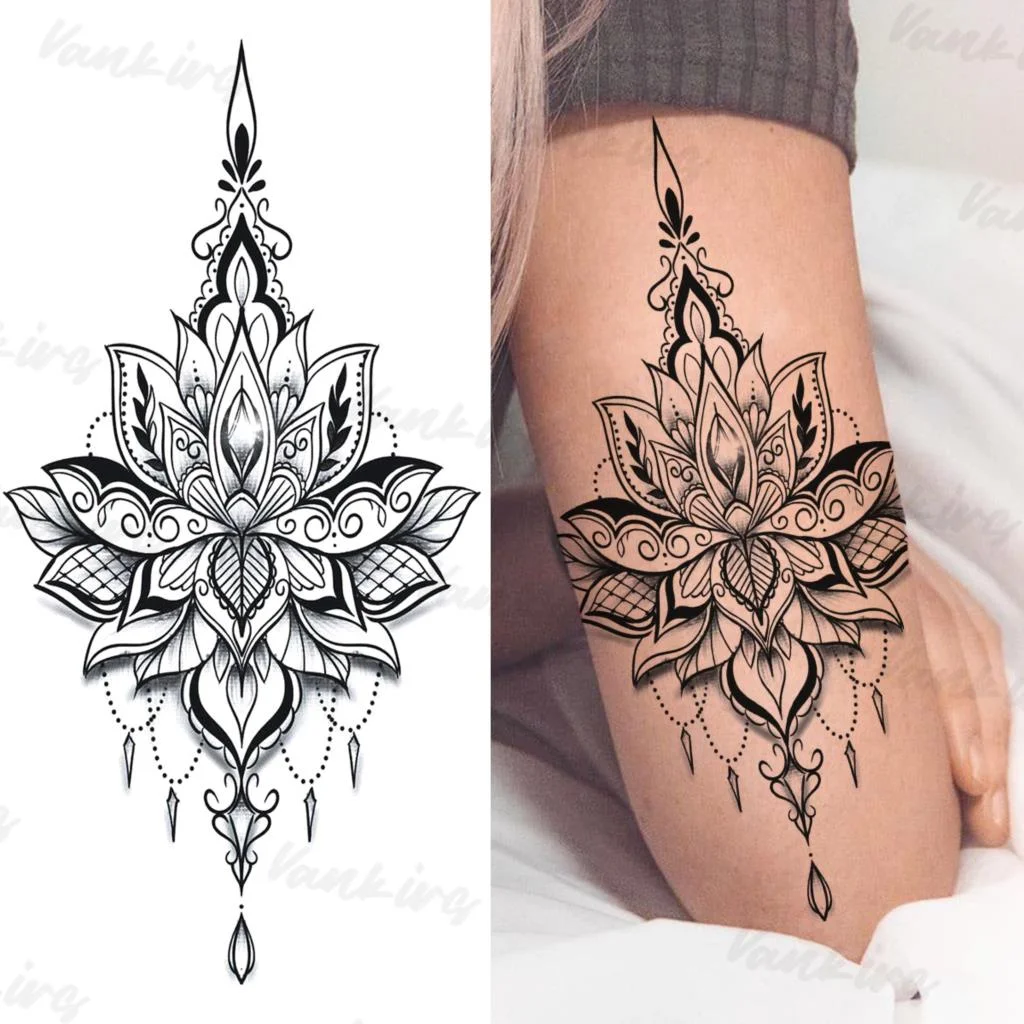 Sdrawing Flower Temporary Tattoos For Women Girls Realistic Lavender Butterfly Flower Fake Tattoo Sticker Forearm Body Tatoos 3D