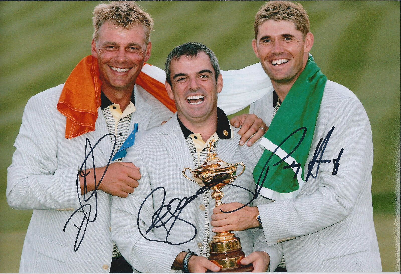 Paul McGINLEY HARRINGTON CLARKE SIGNED Autograph Photo Poster painting AFTAL Ryder Cup Golf RARE