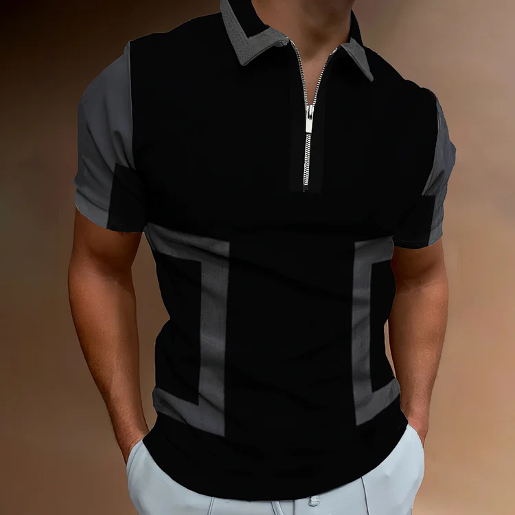 BrosWear Stylish Men'S Colorblock Cozy Polo Shirt