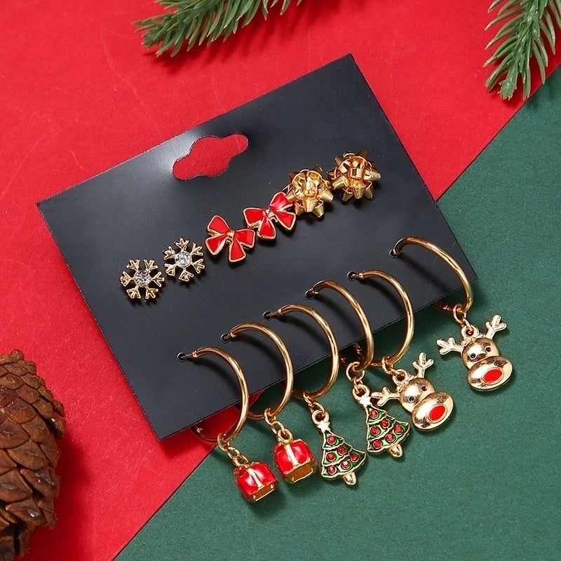 Christmas Animal Christmas Tree Alloy Plating Women’s Earrings 1 Set