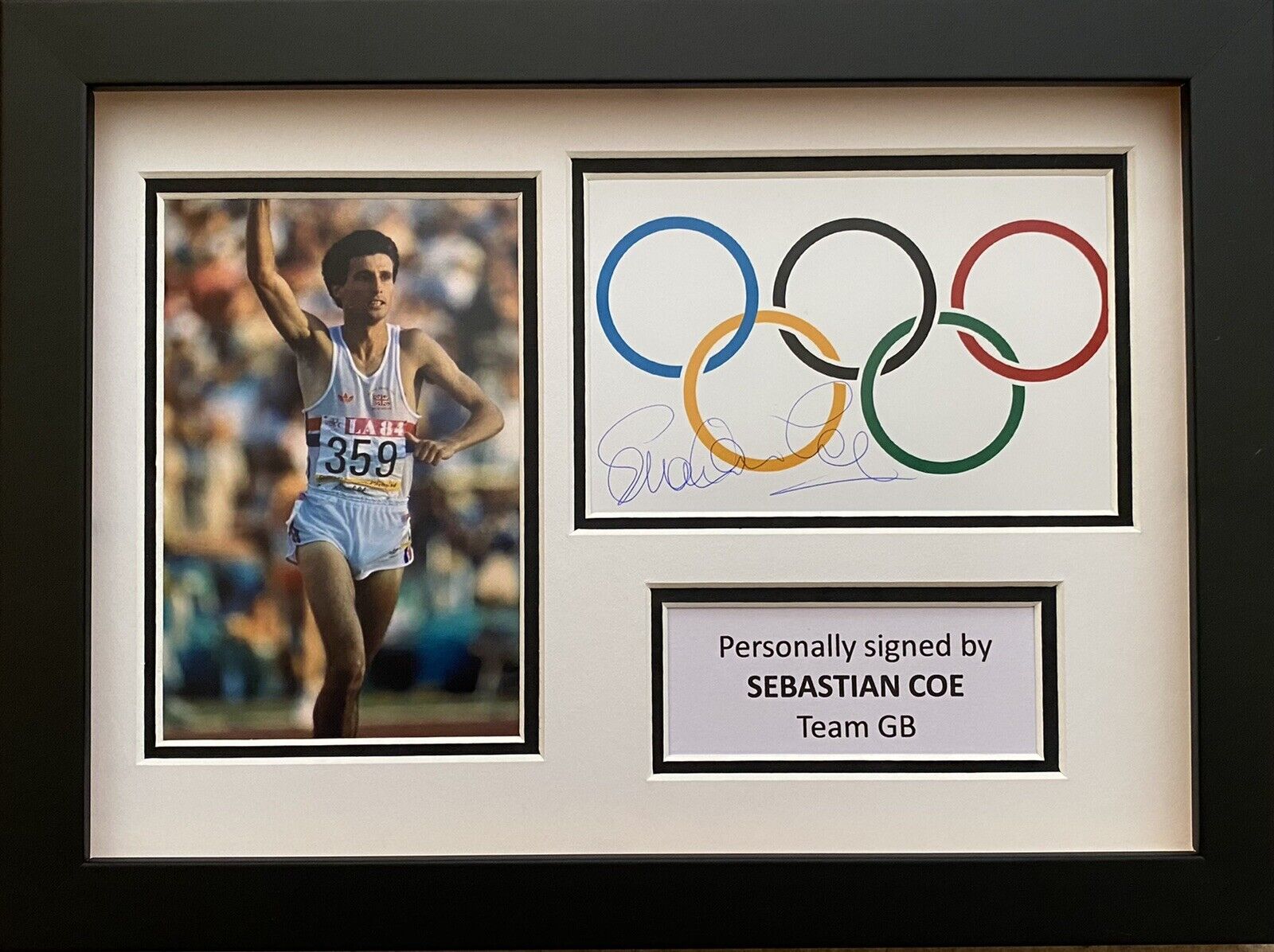 Sebastian Coe Hand Signed Olympics Photo Poster painting In A4 Team GB Frame Display