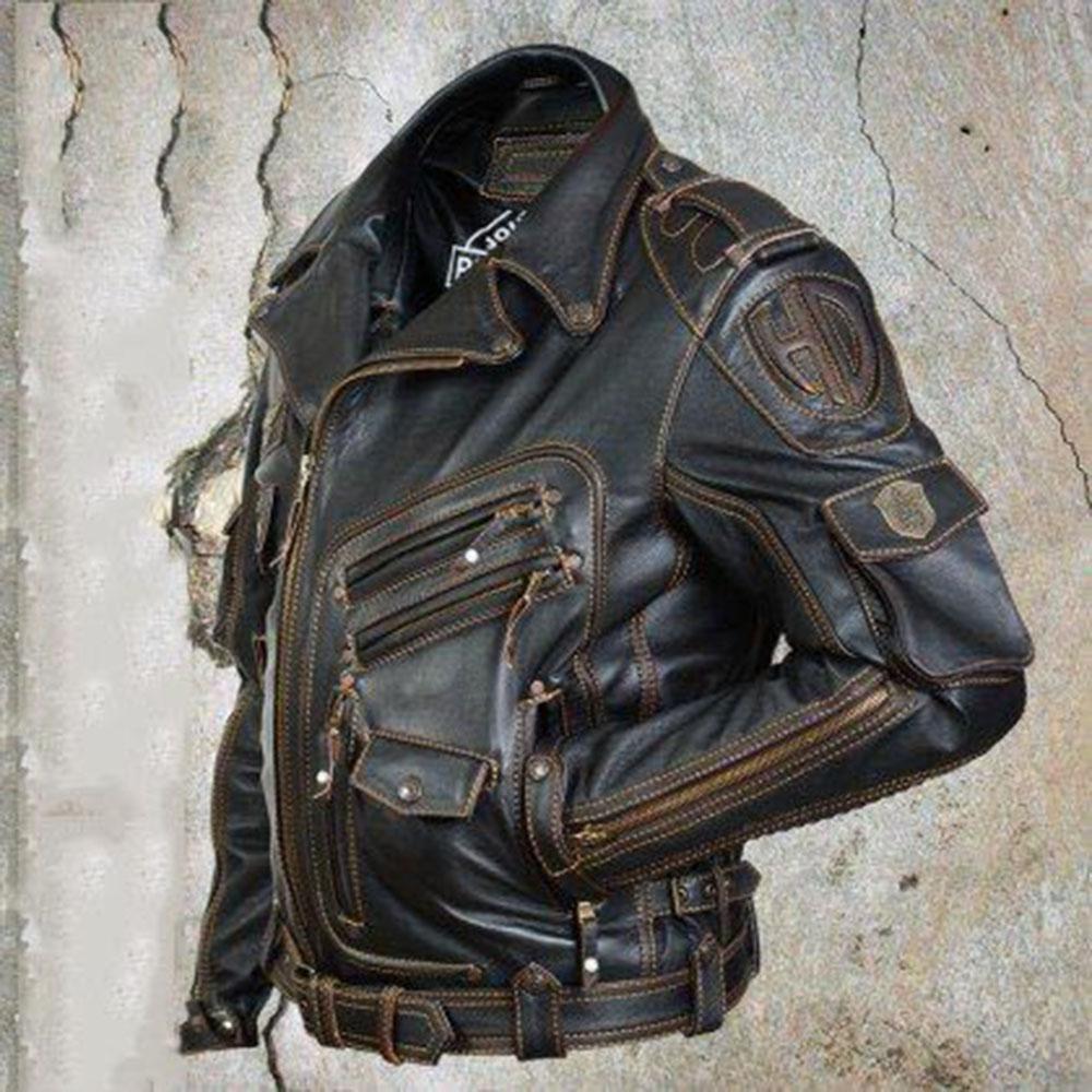 Autumn Winter New Style Leather Self-cultivation Multi Pocket Zipper Jacket
