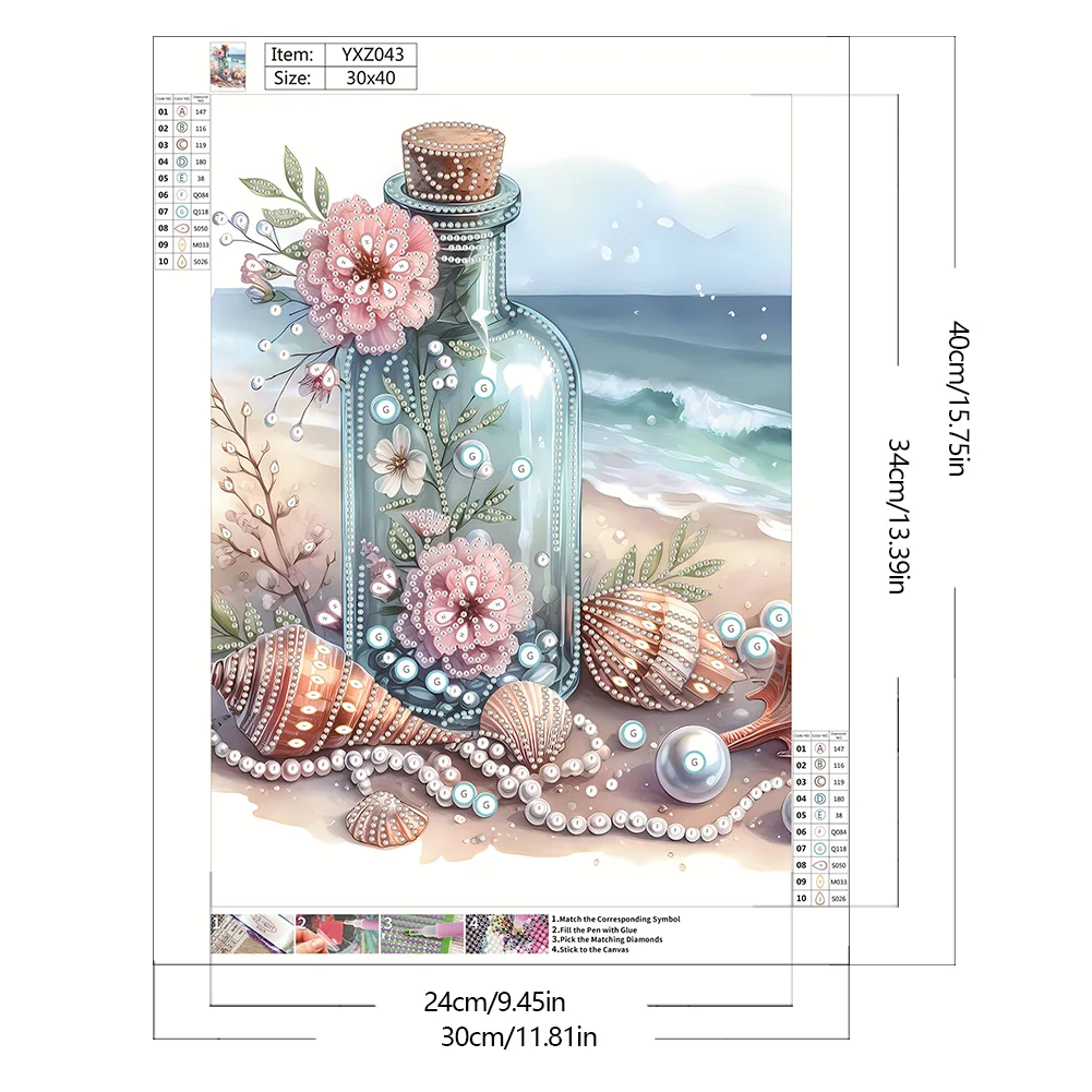 Diamond Painting - Partial Special Shaped Drill - Seashell(Canvas|30*40cm)