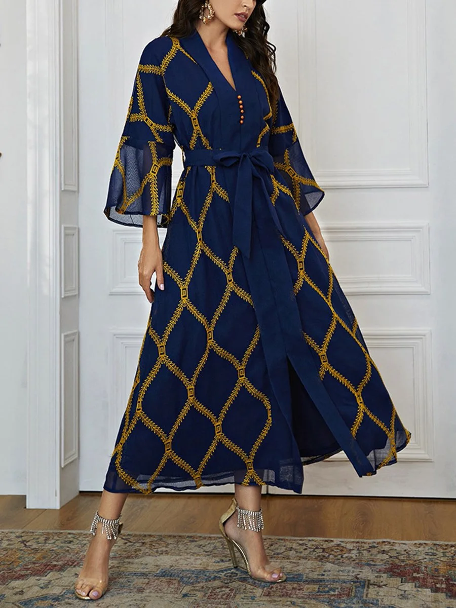 High Sense Contrast Pattern Dress