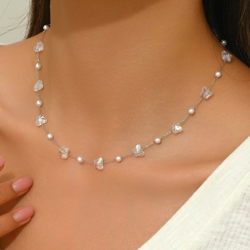 Elegant Butterfly 304 Stainless Steel Necklace Cable Chain