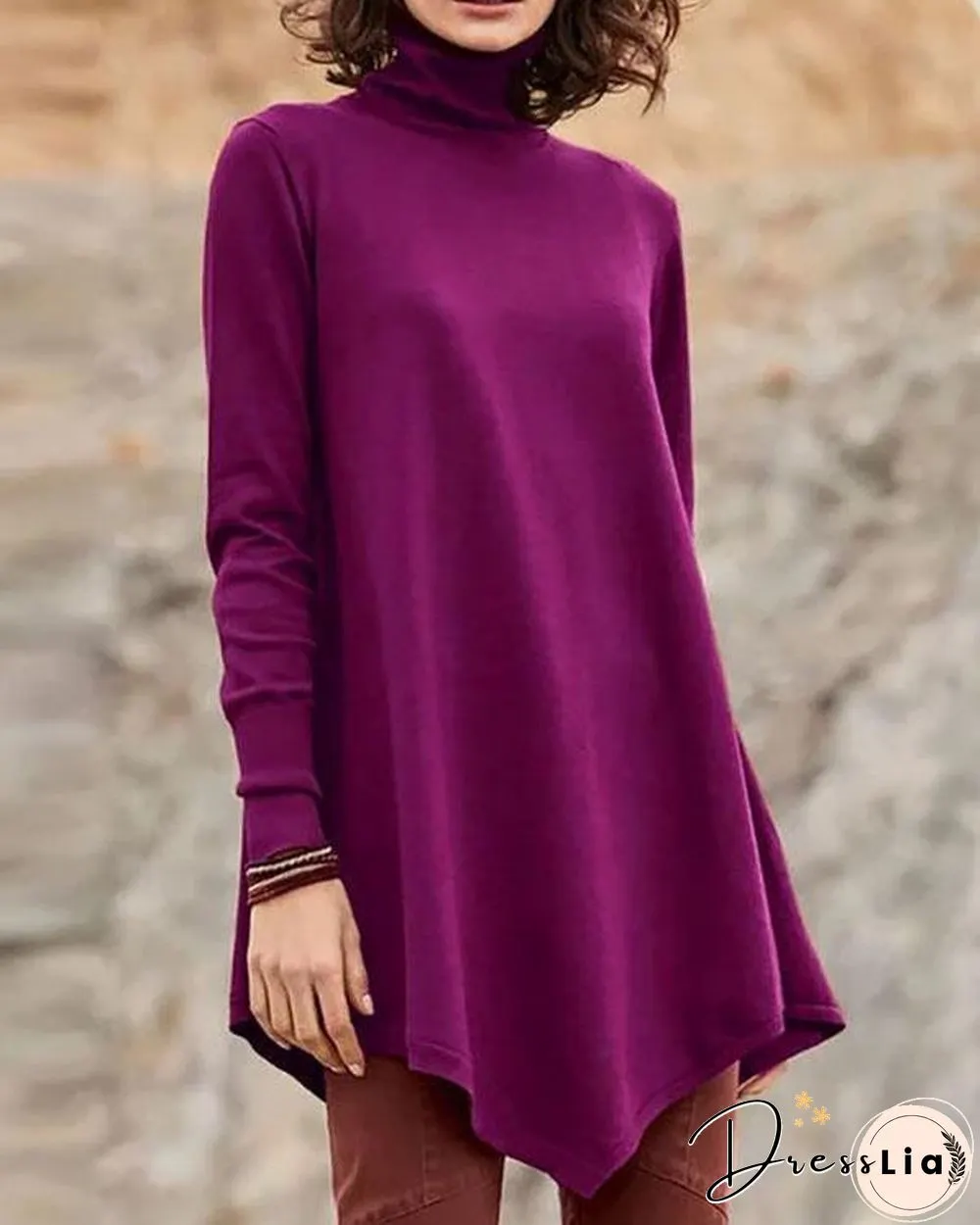 Long Sleeve Casual Turtleneck Plus Size Sweatshirts