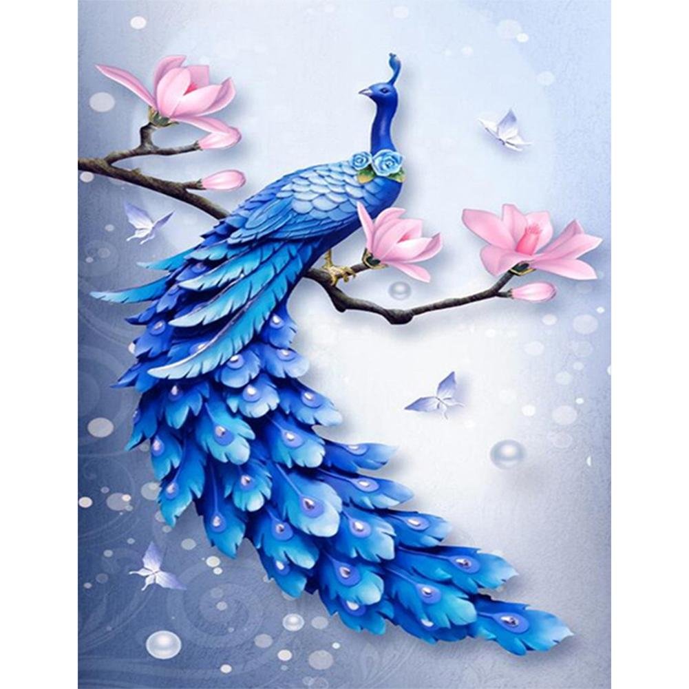 Diamond Painting - Full Round - Blue Peafowl(40*30cm)