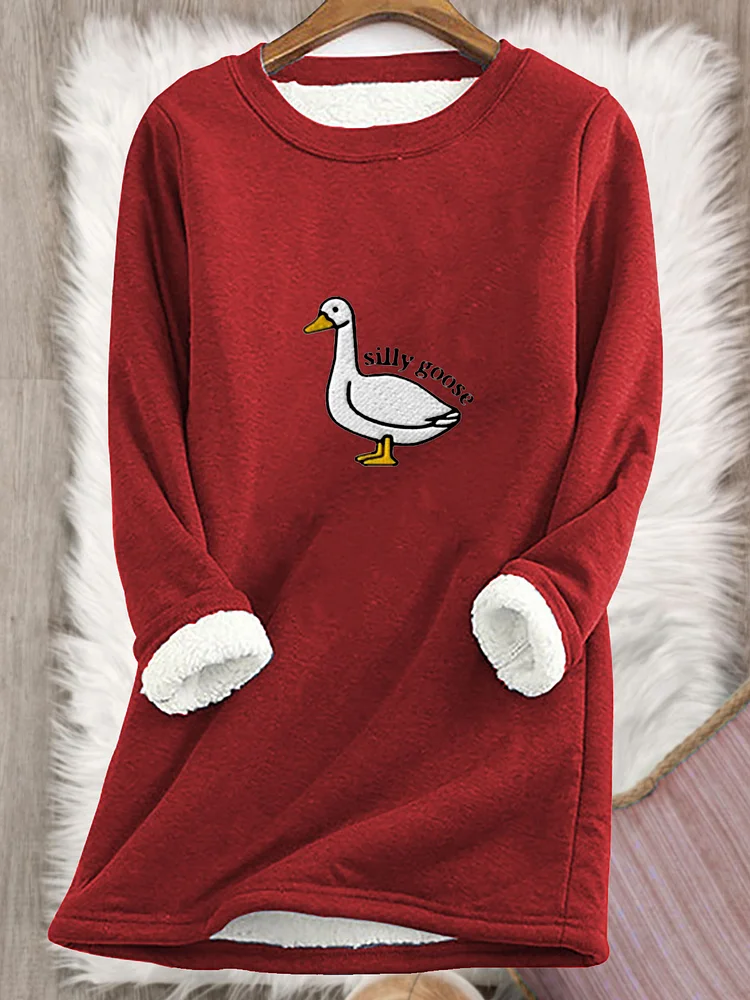Women's Silly Goose Casual Fleece Sweatshirt socialshop