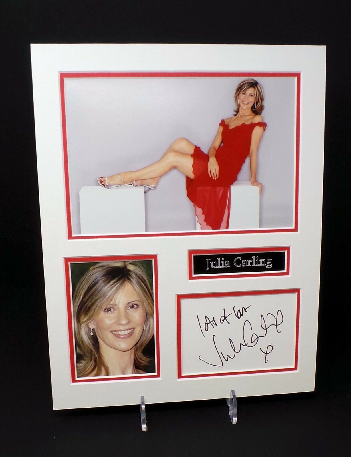 Julia CARLING TV Presenter Signed Mounted Sexy Photo Poster painting Display AFTAL RD COA