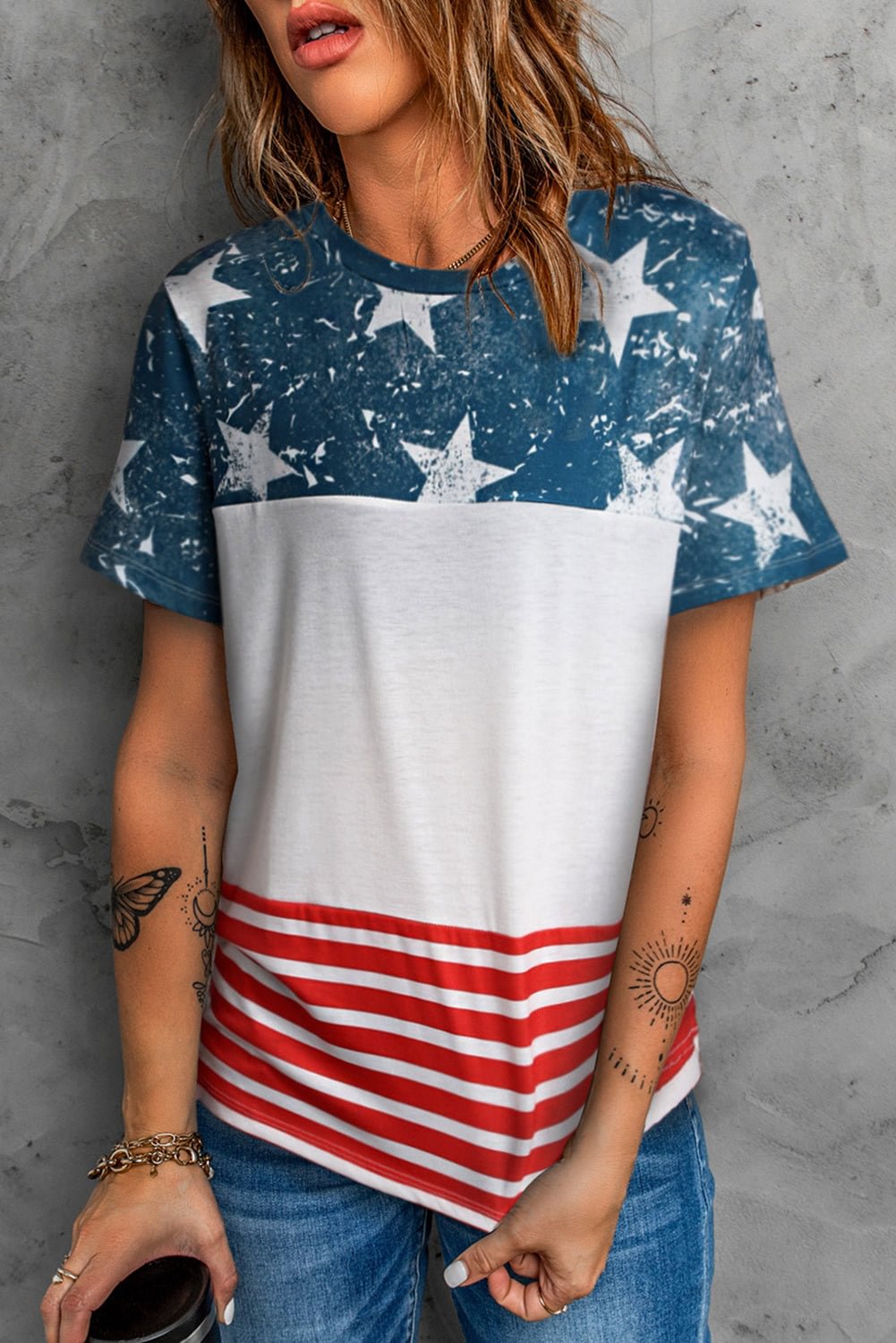 American Flag Printed T-Shirt