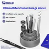 Multi-functional screwdriver organizer with rotating large capacity for repairing soldering iron tips and tweezers