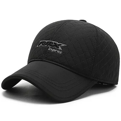 Winter Hat Men Hat Dad Hat Winter Baseball Cap Embroidery RMX Letters Tab Warm Windproof Cold Plus Velvet Thickened Baseball Cap