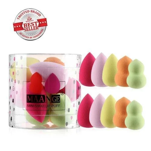 Pornhint 10PC Mini Makeup Sponge Set Water Droplets Gourd Shape Cosmetic Puff Powder