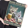 Cat Drinking - Metal Tin Signs(8*12Inch/12*16Inch) - Bar&Animal