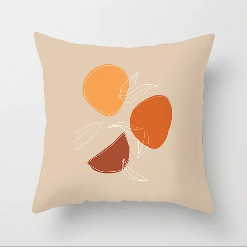 INS Nordic Morandi Cushion Cover Geometric Beauty Flower Art Pillow Cover Bed Car Office Decorative Pillowcase Modern Home Decor