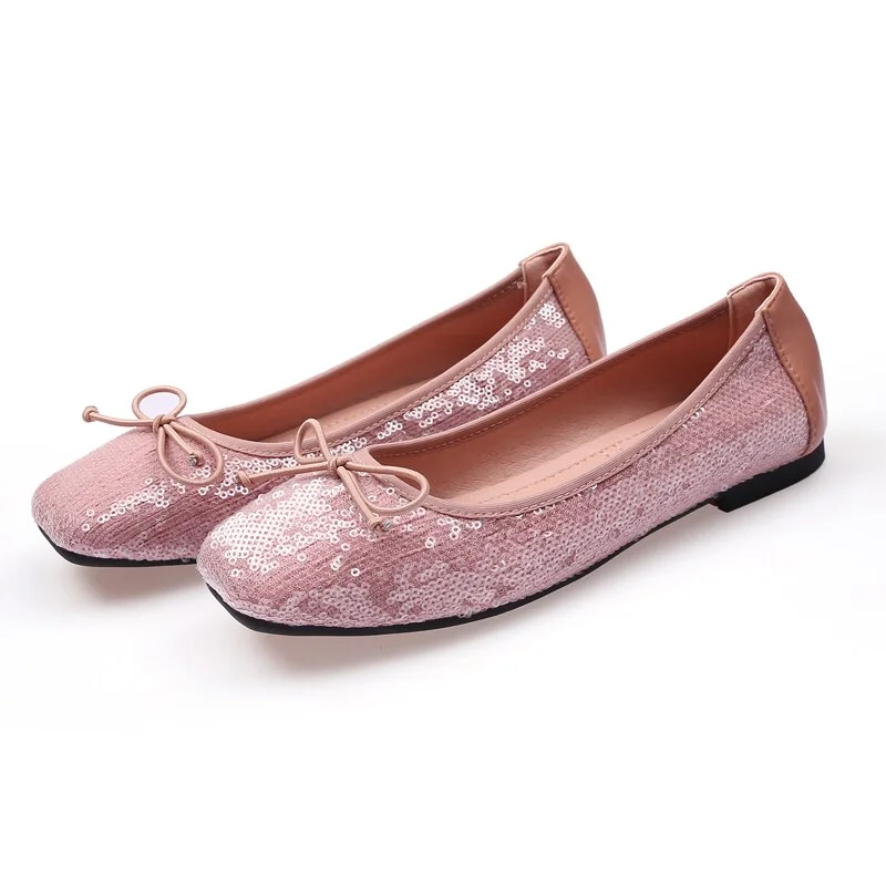 Budgetg Comfortable Ballet Woman flats Shoes Bling bow-knot casuales Slip-on Spring Autumn zapatos planos de mujer new 35-44