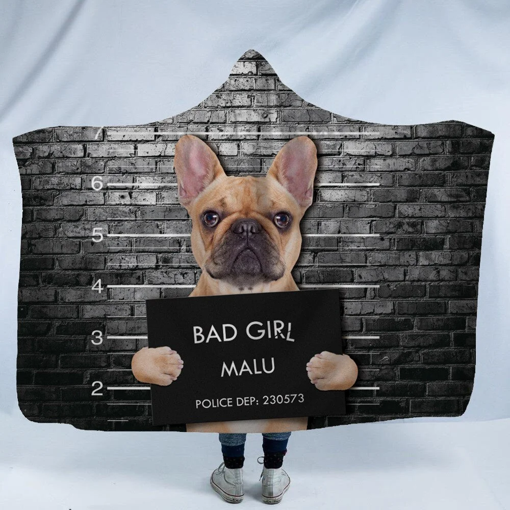 Hooded Blanket 3D Printed Bad Animals For Adults Childs Sherpa Fleece Hoodie Blanket Microfiber Warm Throw Blanket For Home Sofa