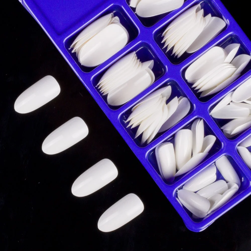 500pcs/pack Acrylic Nails OVAL Round Shapes False Nail Tips Full Cover False French Nail Tips NEW Fake Nail Art Tips Tools-Nail Inspo