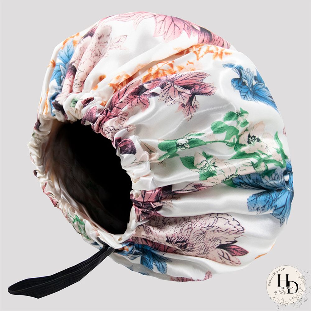 Black Gold Casual Living Print Adjustable Elastic Button Confinement Cap