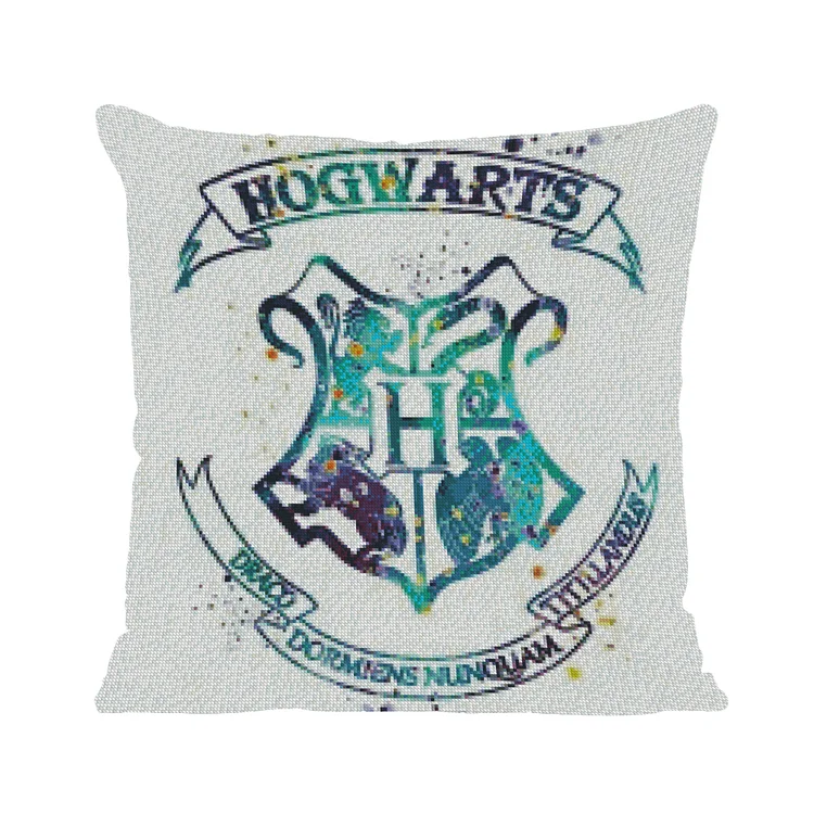 11CT Printed Harry Potter Cross Stitch Pillowcase Embroidery Pillow Cover Decor gbfke