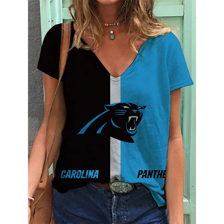 Carolina Panthers Lightweight Short Sleeve V-Neck T-Shirt