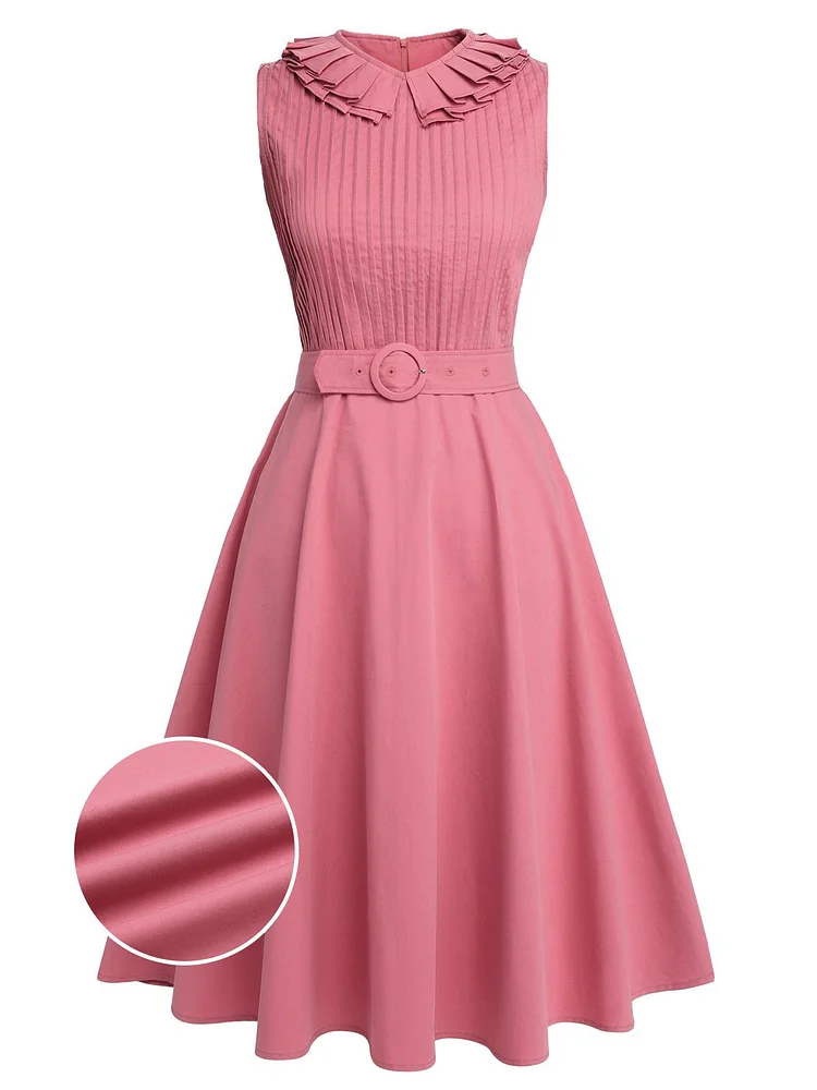 [Pre-Sale] Pink 1950s Accordion Pleats Swing Dress