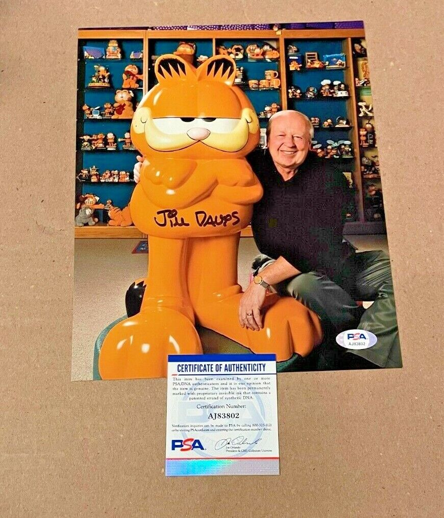 JIM DAVIS SIGNED GARFIELD 8X10 Photo Poster painting PSA/DNA CERTIFIED