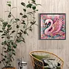 >SALE<5D DIY Partial Special Shaped Drill Diamond Painting Kit Pink Swan Decor 40x40cm