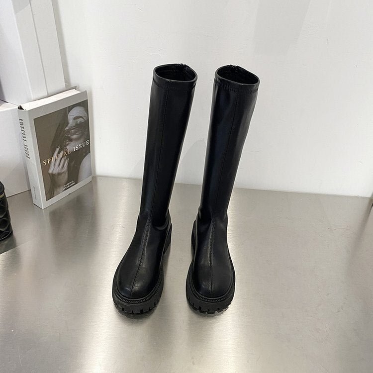 Women Ankle Chelsea Boots New Winter Mid Heels Platform Botas Snow Warm Designer Motorcycle Boots Gladiator Oxford Zapatos