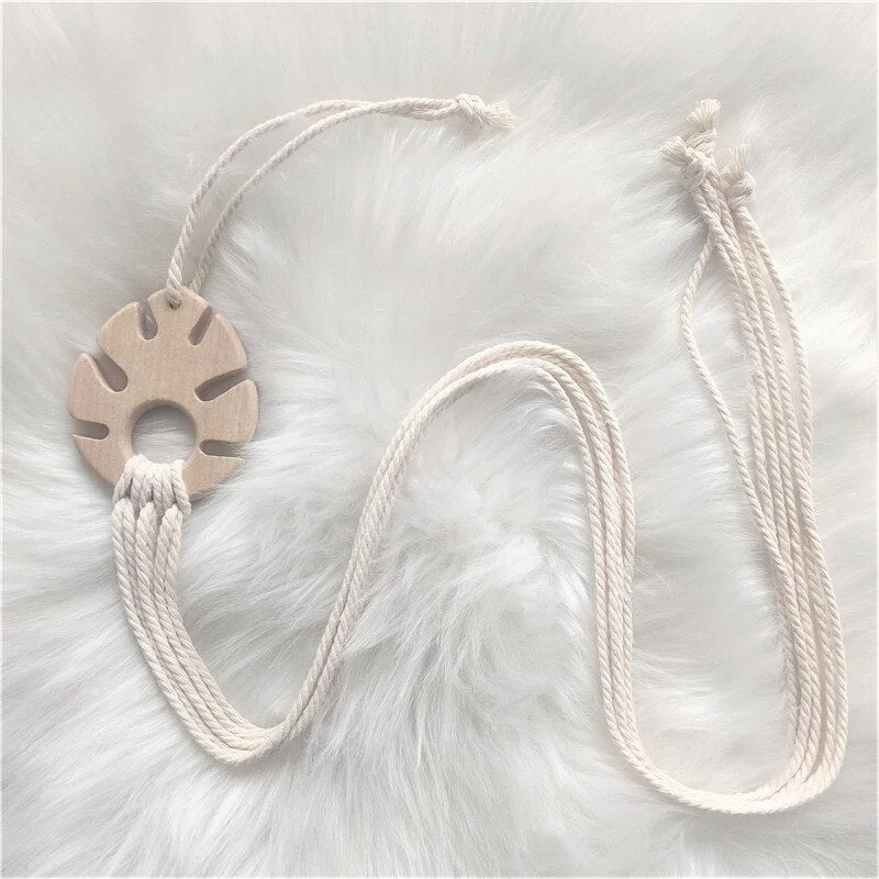 INS Nordic Wooden Baby Hair Clips Holder Cotton Rope Kids Girls Hairpin Storage Belt Photo Organizer Strip Wall Hanging Ornament