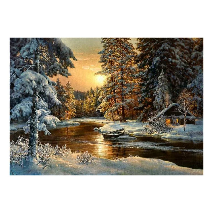 Landscape - 14CT 2 Strands Threads Counted Cross Stitch Kit - 50x40cm(Canvas)