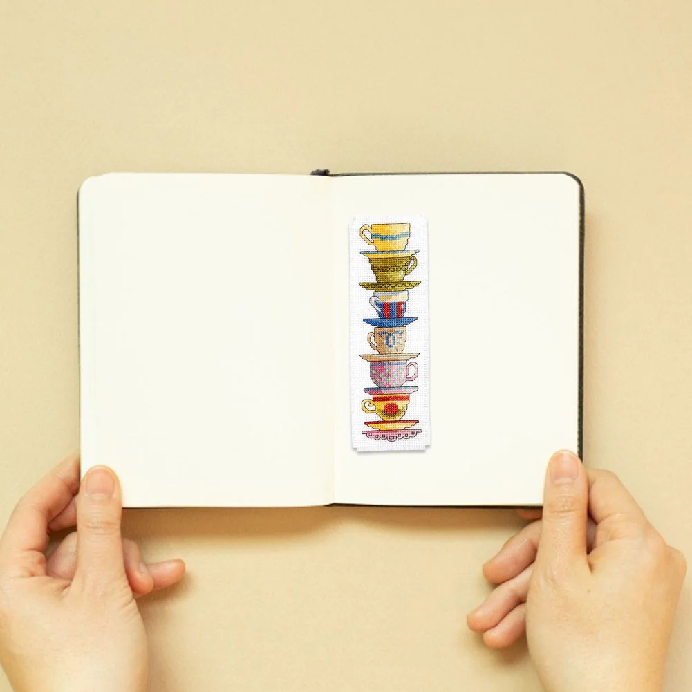 14ct 2-Strand Double-sided Counted Cross Stitch Bookmark - Cup(18*6cm)