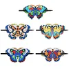 5pcs DIY Handmade Creative Mandala Pattern Wooden + PU Leather Daily Wear Hair Accessories Hair Clips Diamond Painting Artwork Kits