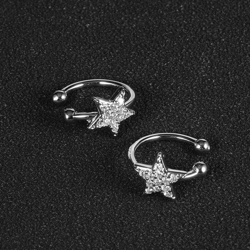 1 Pair Minimalist Classic Style Solid Color Plating Inlay Copper Zircon White Gold Plated Ear Cuffs