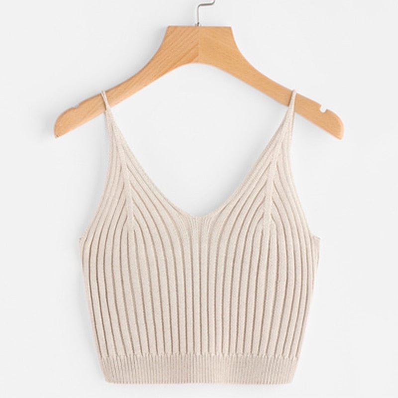 Fashion Women Summer Basic Tops Sexy Strappy Sleeveless Racerback Crop Top 2022 Female Casual Solid Color Ribbed Knit Short Vest