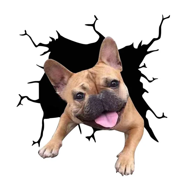 Electrostatic Glass Film Simulation Funny Car Window Sticker Dog Creative Broken Car Decorative Window Painting Waterproof