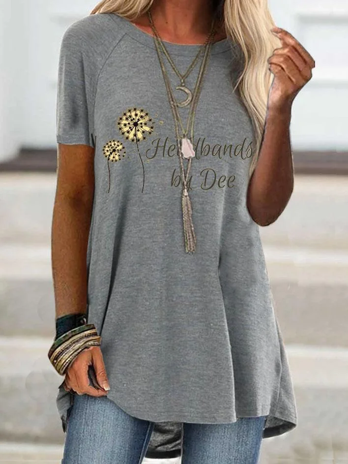 Women's Short Sleeved Floral Print T-shirt