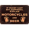 If Money Can't Buy Happiness, Explain Motorcycles And Beers - Metal Tin Signs(8*12Inch/12*16Inch) - Bar