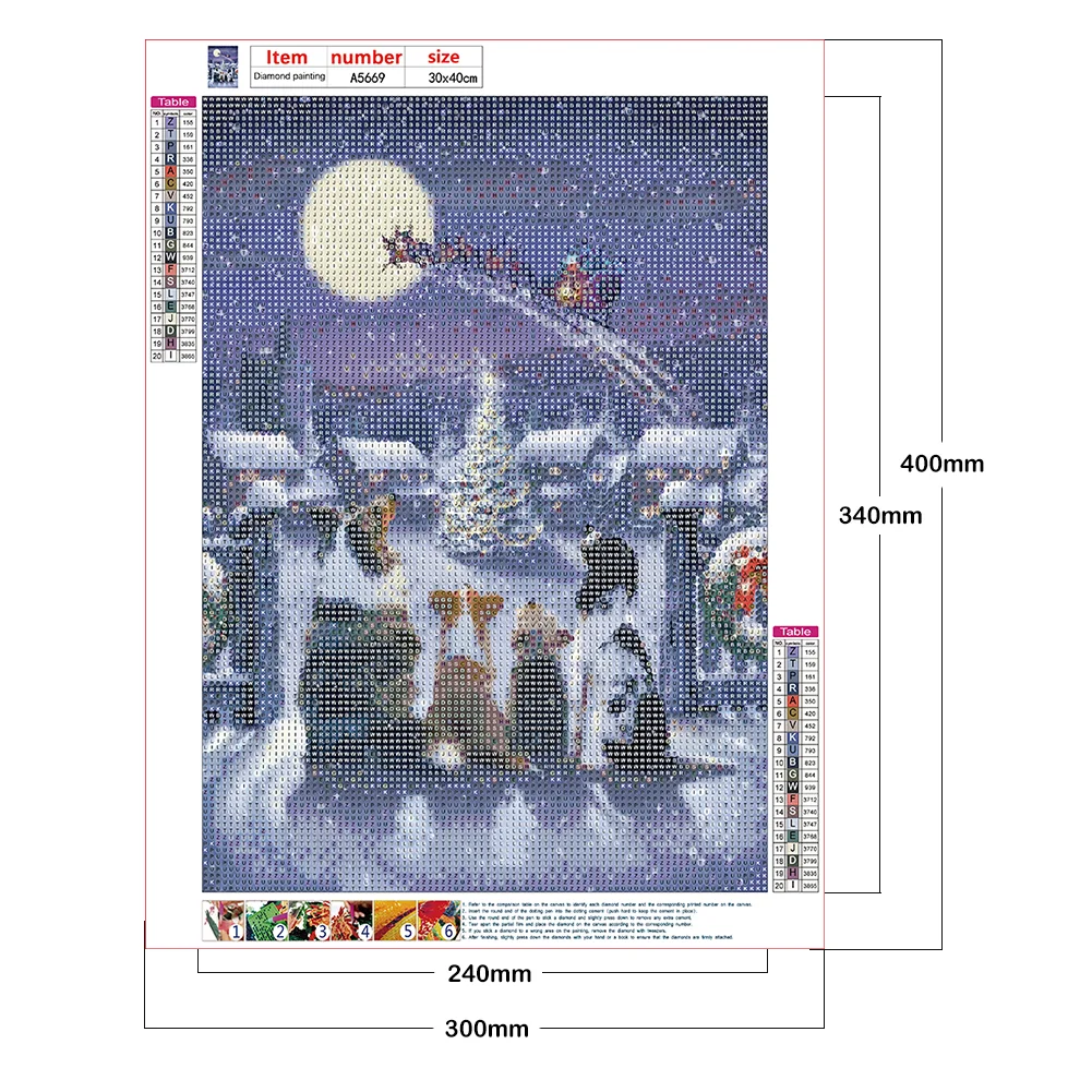Diamond Painting - Full Round Drill - Christmas Dogs(30*40cm)