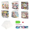 (US Only)6PCS DIY Birthday Wishes Diamond Art Greeting Cards Congratulations Cards & Gift