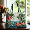 Hibiscus Breeze Quilted Tote  Bag